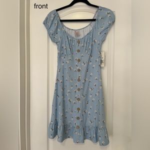 No Boundaries Juniors’ Puff Sleeve Dress - S